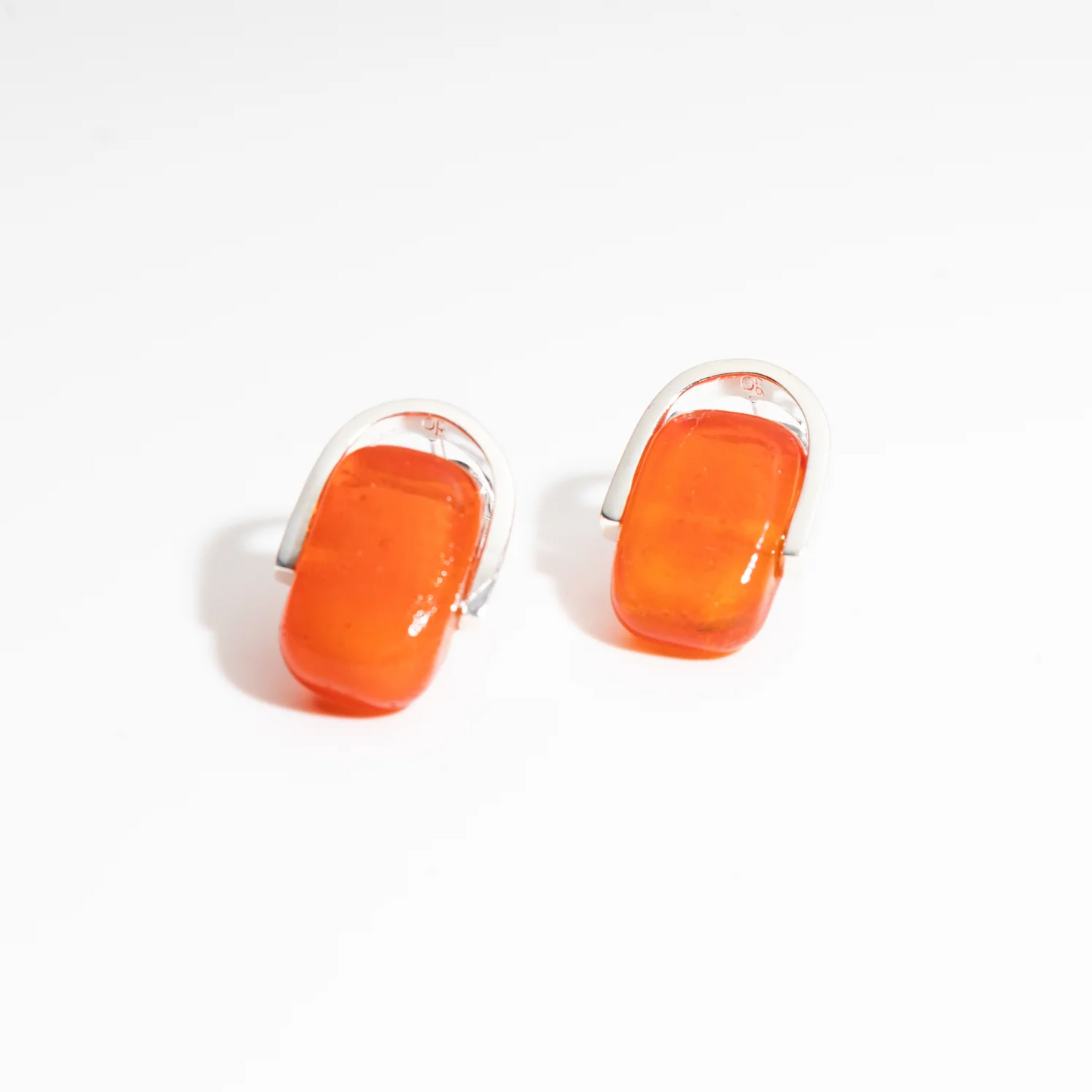 Stud Neon Orange Earrings