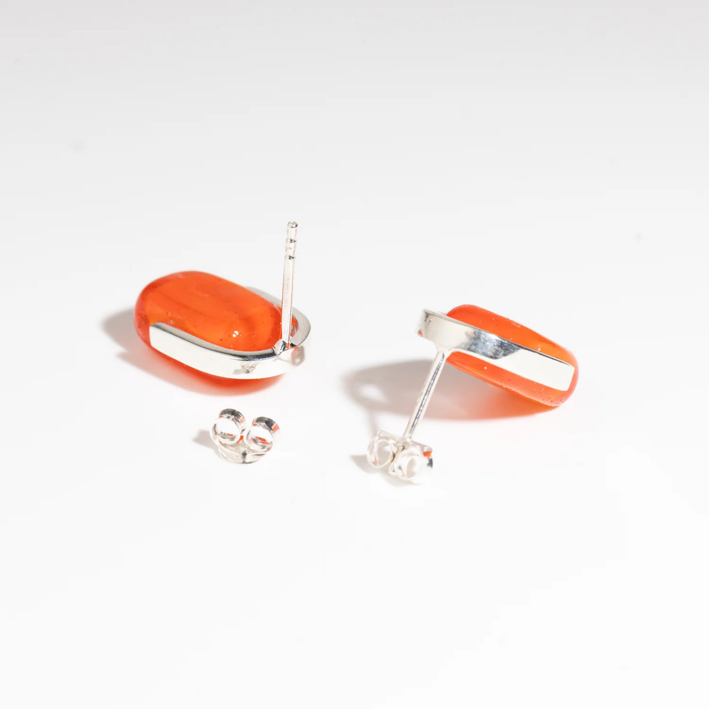 Stud Neon Orange Earrings