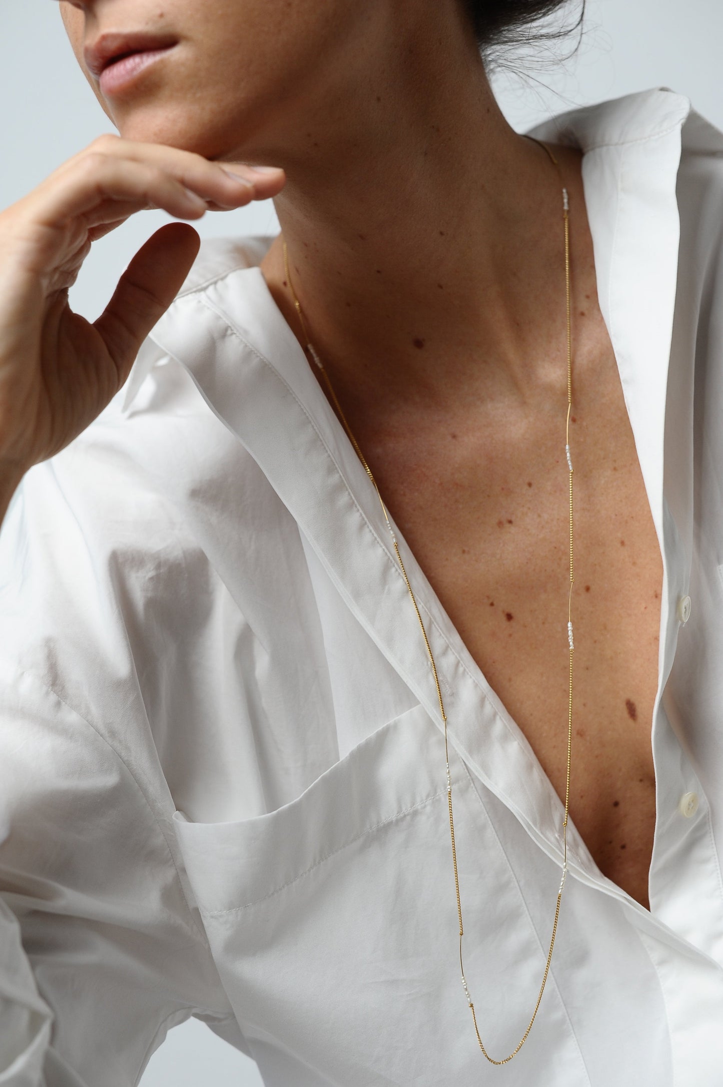 Solar Long Pearls Necklace