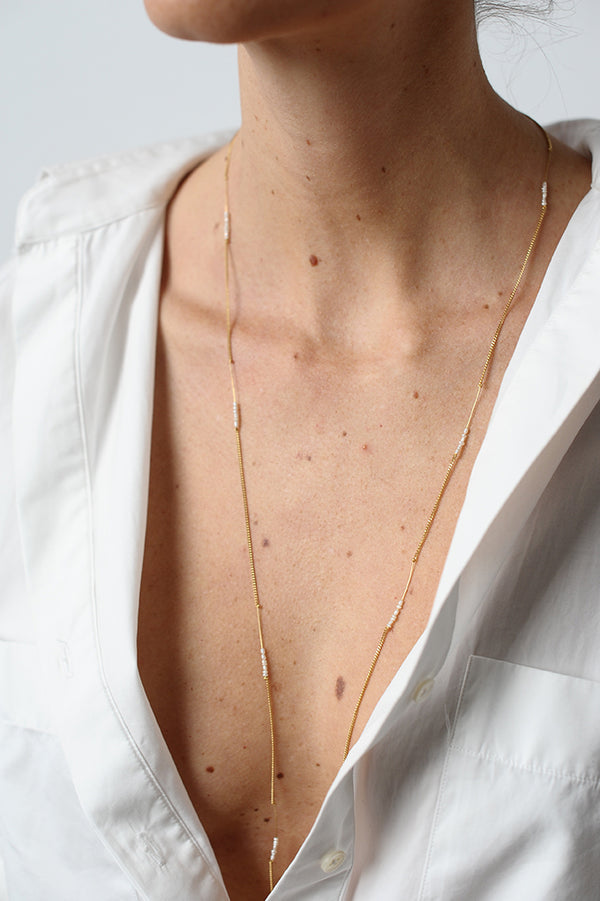 Solar Long Pearls Necklace