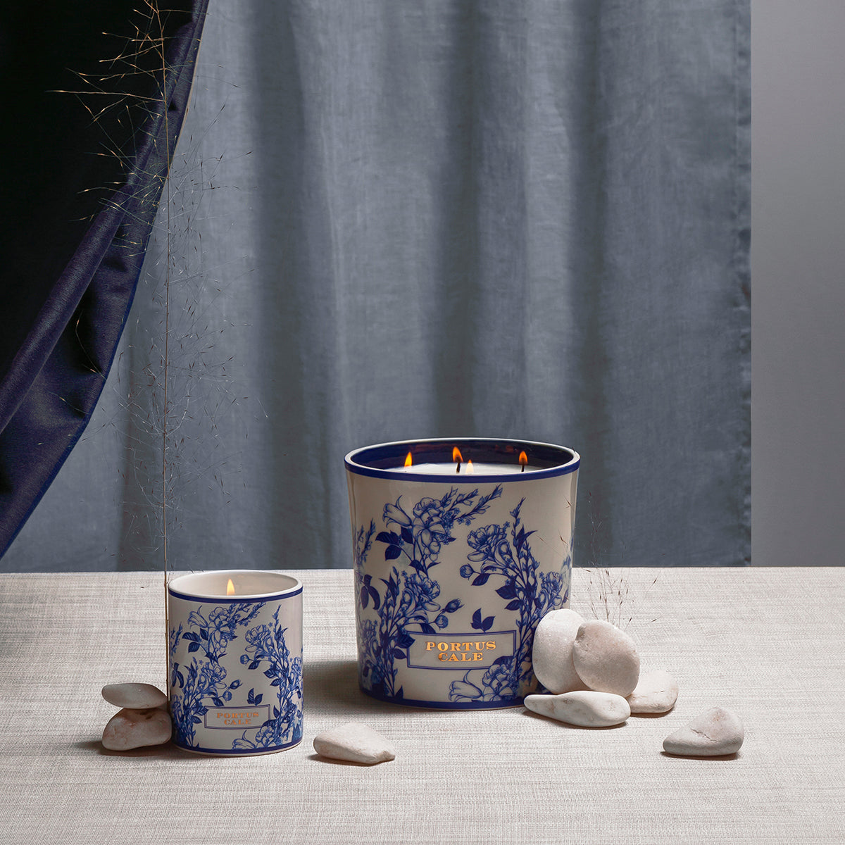 Gold & Blue Candle