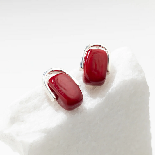 Stud Red Earrings