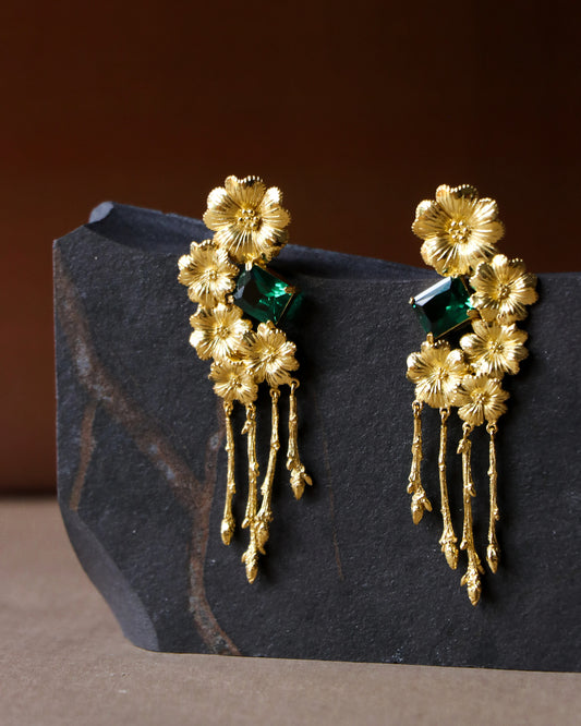 Amália Flower Gold Plated Silver Earrings